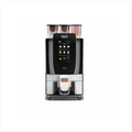 Gaggia G100 fresh milk bean-to-cup coffee machine, front view with touchscreen and latte glass.

