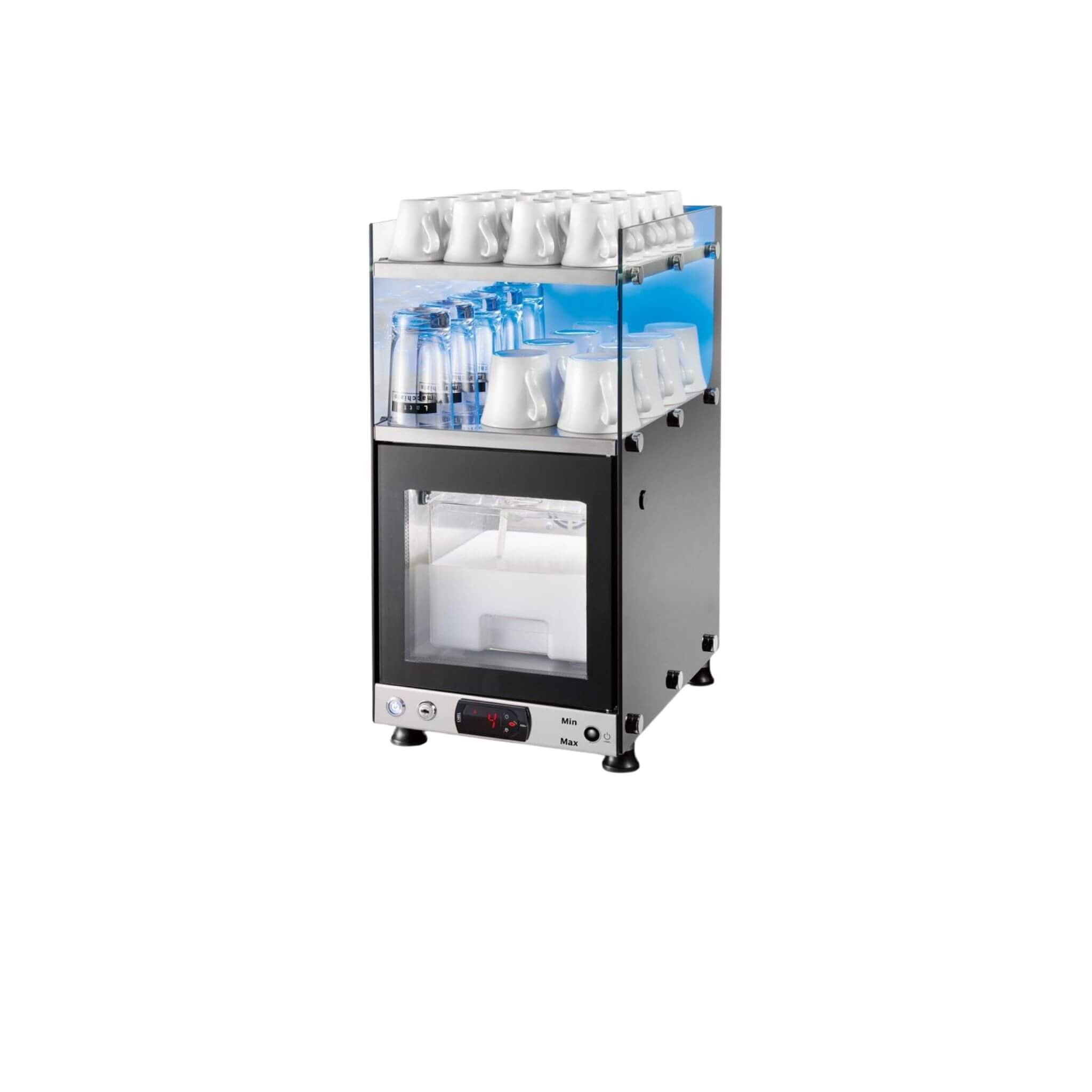 4L Glass Front Milk Cooler with Cup Warmer